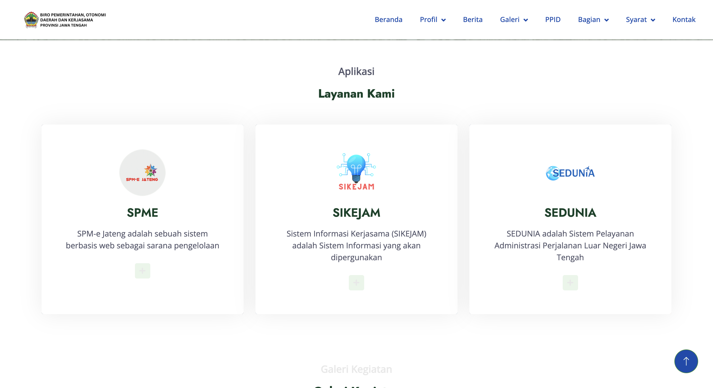 Central Java Regional Autonomy Bureau Website